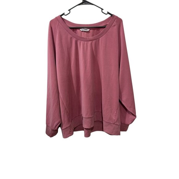 Athleta Womens Relaxed Fit Long Sleeve Scoop necsoft Top In Mauve Pink 3X - Picture 1 of 4
